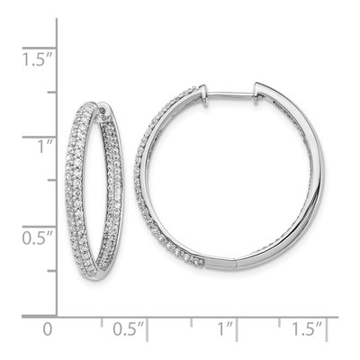 14K White Gold 1.5 ct tw 26mm Diamond Inside-Out Hoop Earrings – view 4