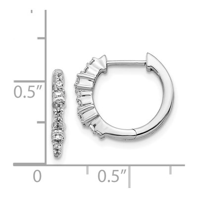 14K White Gold 1/4 ct tw 14mm Diamond Huggie Hoop Earrings – view 5