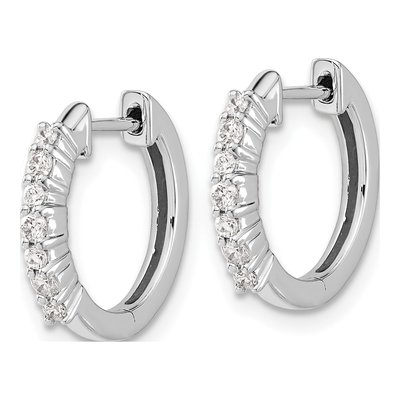 10K White Gold 1/4 ct tw Diamond Huggie Hoop Earrings – view 2