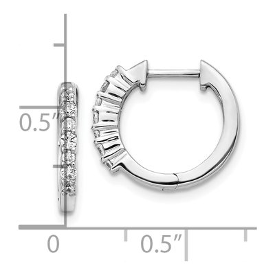 10K White Gold 1/4 ct tw Diamond Huggie Hoop Earrings – view 4