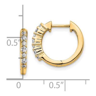 10K Yellow Gold 1/4 ct tw Diamond Huggie Hoop Earrings – view 4
