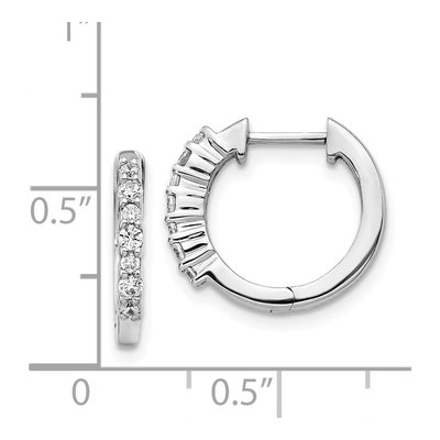 14K White Gold 1/4 ct tw Diamond Huggie Hoop Earrings – view 5
