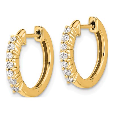 14K Yellow Gold 1/4 ct tw Diamond Huggie Hoop Earrings – view 2