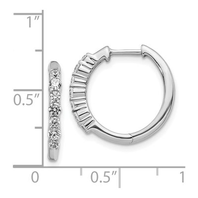 14K White Gold 1/2 ct tw 17mm Diamond Huggie Hoop Earrings – view 4