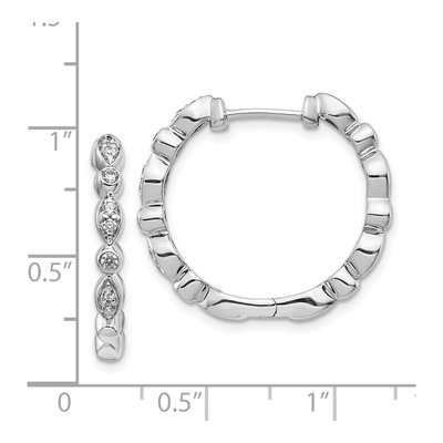 14K White Gold 1/4 ct tw 22mm Diamond Huggie Hoop Earrings – view 5