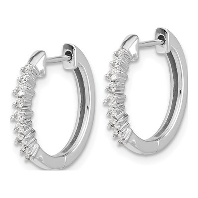 14K White Gold 1/4 ct tw 16mm Diamond Huggie Hoop Earrings – view 2