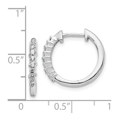 14K White Gold 1/4 ct tw 16mm Diamond Huggie Hoop Earrings – view 4