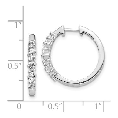 14K White Gold 1/2 ct tw 20mm Lab-Grown Diamond Huggie Hoop Earrings – view 5