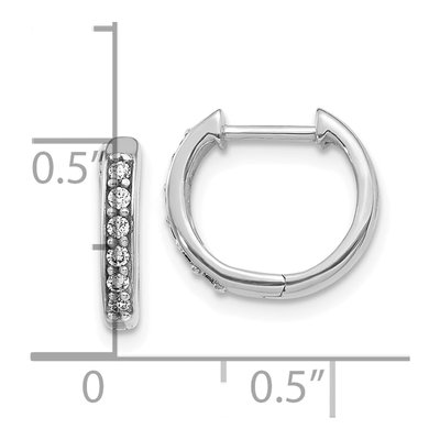 10K White Gold 1/8 ct tw Diamond Huggie Hoop Earrings – view 5