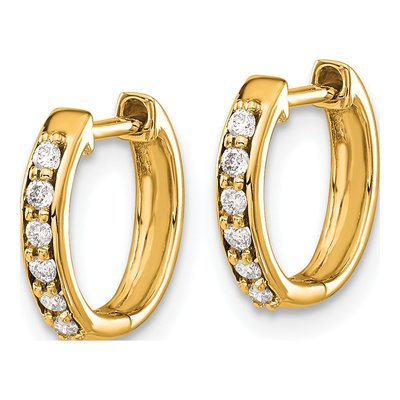 10K Yellow Gold 1/8 ct tw Diamond Huggie Hoop Earrings – view 2