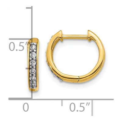10K Yellow Gold 1/8 ct tw Diamond Huggie Hoop Earrings – view 4