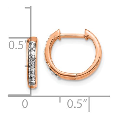 14K Rose Gold 1/8 ct tw 11mm Diamond Hoop Earrings – view 4