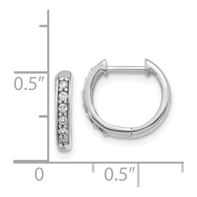 14K White Gold 1/8 ct tw Diamond Huggie Hoop Earrings – view 5