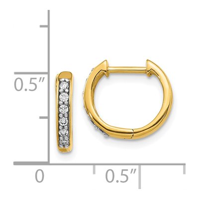 14K Yellow Gold 1/8 ct tw Diamond Huggie Hoop Earrings – view 4