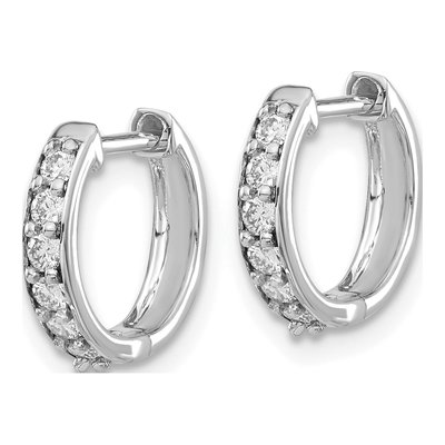10K White Gold 1/4 ct tw Diamond Huggie Hoop Earrings – view 2