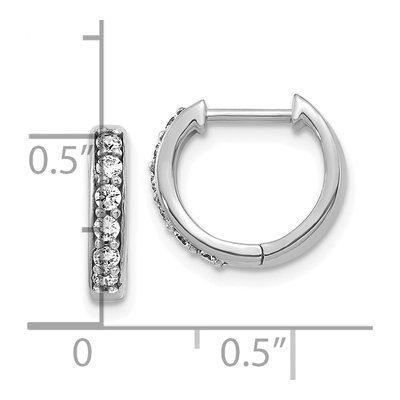 10K White Gold 1/4 ct tw Diamond Huggie Hoop Earrings – view 4