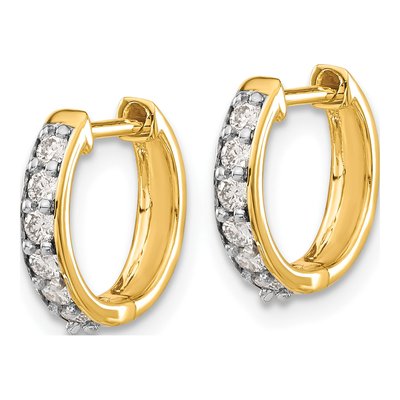 10K Yellow Gold 1/4 ct tw Diamond Huggie Hoop Earrings – view 2