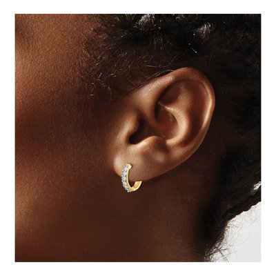 10K Yellow Gold 1/4 ct tw Diamond Huggie Hoop Earrings – view 3
