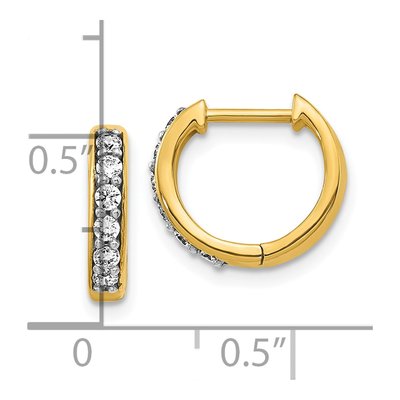 10K Yellow Gold 1/4 ct tw Diamond Huggie Hoop Earrings – view 4