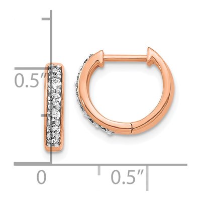 14K Rose Gold 1/4 ct tw 11mm Diamond Hoop Earrings – view 4