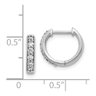 14K White Gold 1/4 ct tw Diamond Huggie Hoop Earrings – view 5