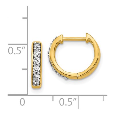 14K Yellow Gold 1/4 ct tw Diamond Huggie Hoop Earrings – view 4