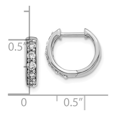 10K White Gold 1/3 ct tw Diamond Huggie Hoop Earrings – view 4