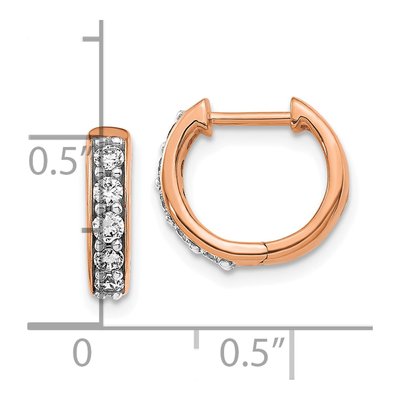 14K Rose Gold 1/3 ct tw Diamond Huggie Hoop Earrings – view 4