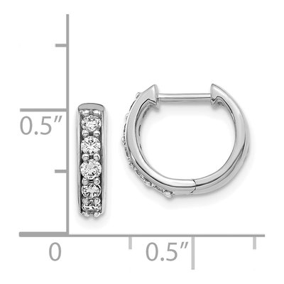 14K White Gold 1/3 ct tw Diamond Huggie Hoop Earrings – view 5