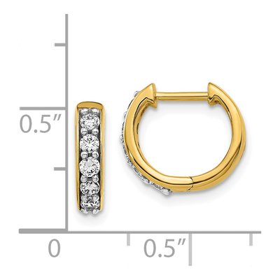 14K Yellow Gold 1/3 ct tw Diamond Huggie Hoop Earrings – view 5