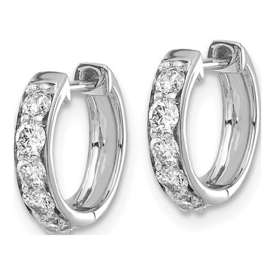 10K White Gold 1/2 ct tw Diamond Huggie Hoop Earrings – view 2
