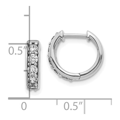 10K White Gold 1/2 ct tw Diamond Huggie Hoop Earrings – view 4