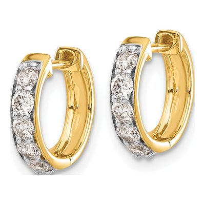 10K Yellow Gold 1/2 ct tw Diamond Huggie Hoop Earrings – view 2