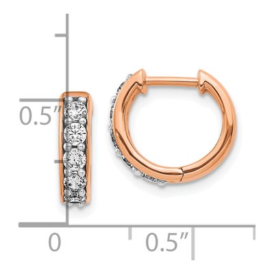 14K Rose Gold 1/2 ct tw 16mm Diamond Hoop Earrings – view 4