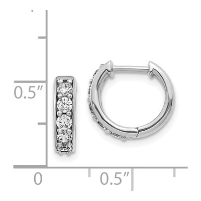 14K White Gold 1/2 ct tw Diamond Huggie Hoop Earrings – view 4