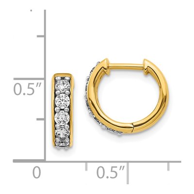 14K Yellow Gold 1/2 ct tw Diamond Huggie Hoop Earrings – view 5