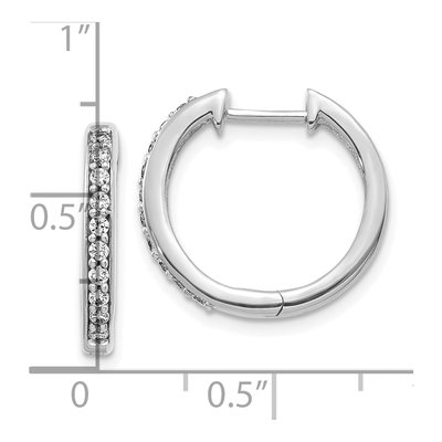 10K White Gold 1/4 ct tw 17mm Diamond Huggie Hoop Earrings – view 4