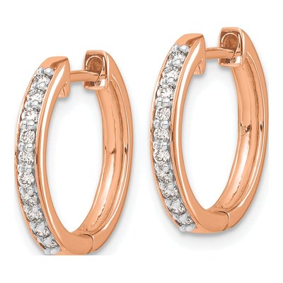 14K Rose Gold 1/4 ct tw 16mm Diamond Hoop Earrings – view 2