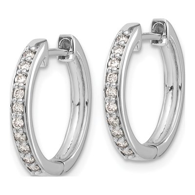 14K White Gold 1/4 ct tw 17mm Lab-Grown Diamond Huggie Hoop Earrings – view 3