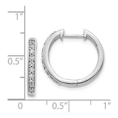 14K White Gold 1/4 ct tw 17mm Lab-Grown Diamond Huggie Hoop Earrings – view 5