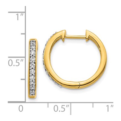 14K Yellow Gold 1/4 ct tw 17mm Lab-Grown Diamond Huggie Hoop Earrings – view 5