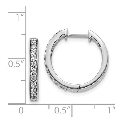 14K White Gold 3/8 ct tw 17mm Diamond Huggie Hoop Earrings – view 4