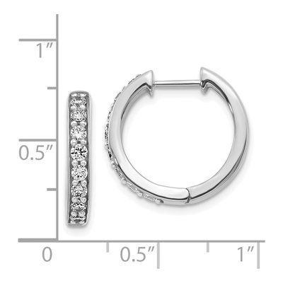 14K White Gold 1/2 ct tw 17mm Lab-Grown Diamond Huggie Hoop Earrings – view 4