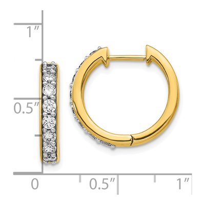 10K Yellow Gold 3/4 ct tw 17mm Diamond Huggie Hoop Earrings – view 4