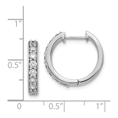 14K White Gold 3/4 ct tw 17mm Diamond Huggie Hoop Earrings – view 4
