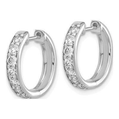14K White Gold 1 ct tw 17mm Lab-Grown Diamond Huggie Hoop Earrings – view 3