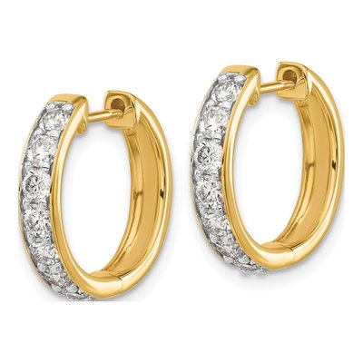 14K Yellow Gold 1 ct tw 17mm Lab-Grown Diamond Huggie Hoop Earrings – view 2