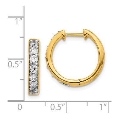 14K Yellow Gold 1 ct tw 17mm Lab-Grown Diamond Huggie Hoop Earrings – view 4