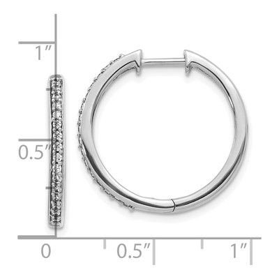 10K White Gold 1/4 ct tw 22mm Diamond Huggie Hoop Earrings – view 4