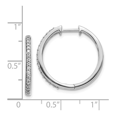 14K White Gold 1/4 ct tw 22mm Diamond Huggie Hoop Earrings – view 5